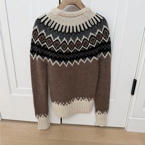 Chloe Brown and Cream Crewneck Sweater